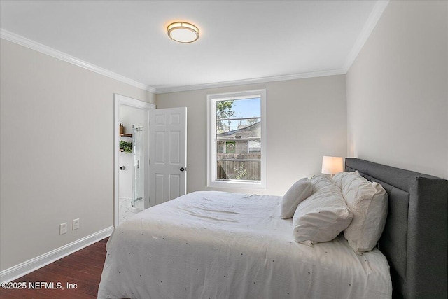 1282 Macarthur St, Jacksonville, FL 32205 - bedroom with baseboards, dark wood finished floors, and crown molding