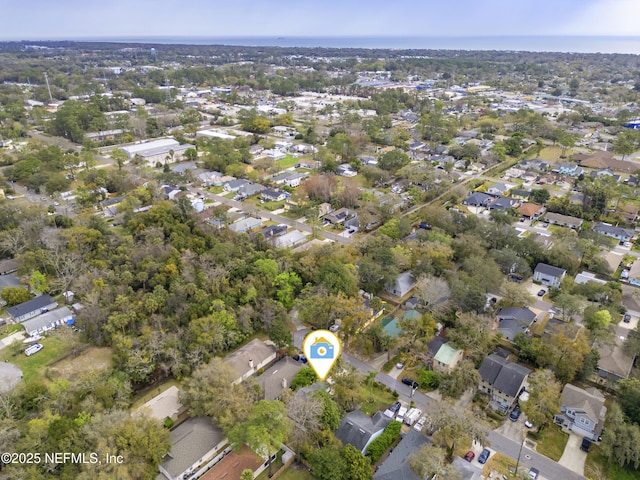 aerial view with a residential view