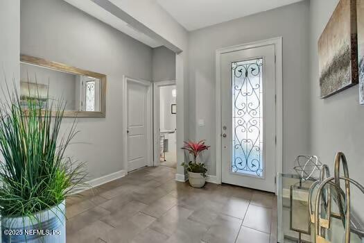 foyer with baseboards