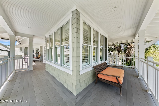 wooden deck with a porch