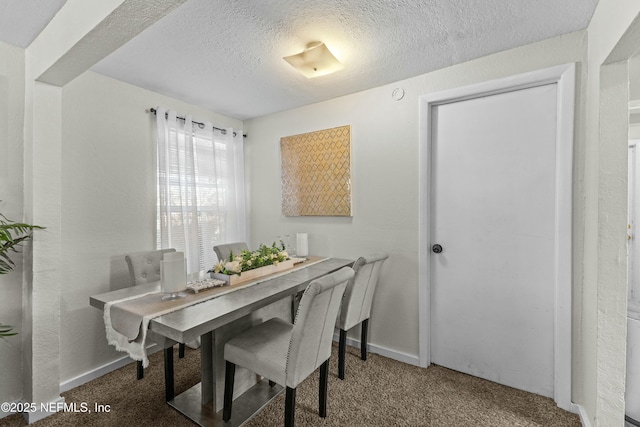 810 Calvert St, Jacksonville, FL 32208 - dining space with baseboards, a textured ceiling, and carpet flooring