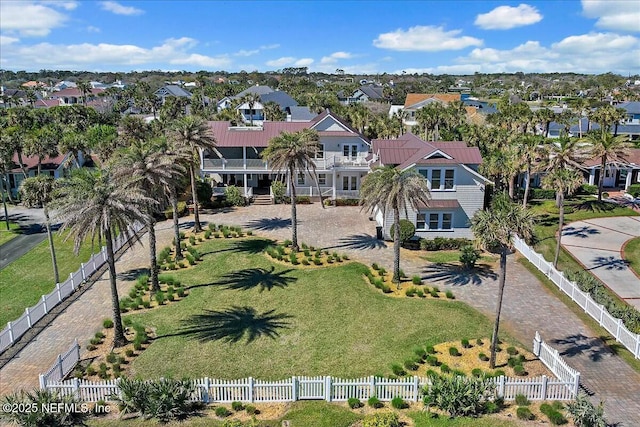 bird's eye view with a residential view