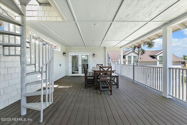 deck featuring french doors