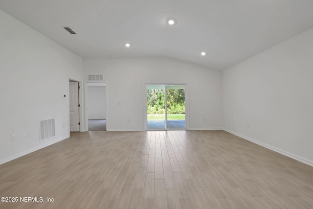 251 Pinzon Pl, Saint Augustine, FL 32095 - spare room featuring lofted ceiling, recessed lighting, and light wood finished floors