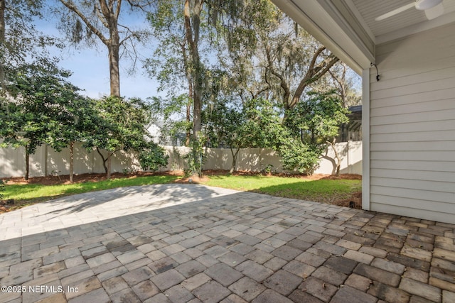 view of patio / terrace with a fenced backyard