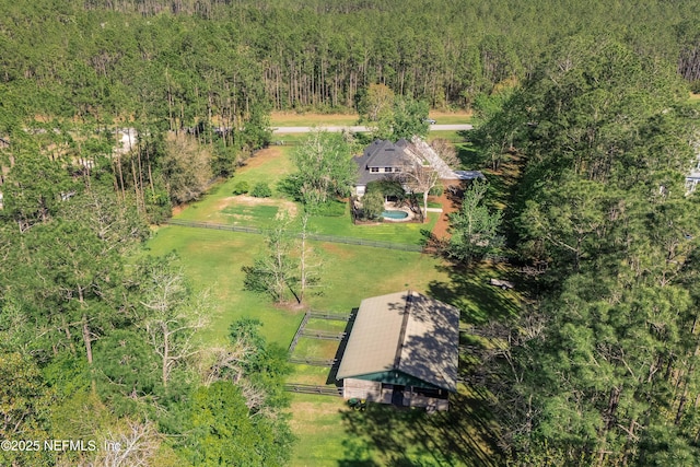 bird's eye view with a rural view