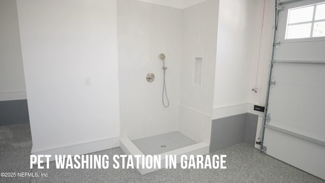 bathroom featuring walk in shower