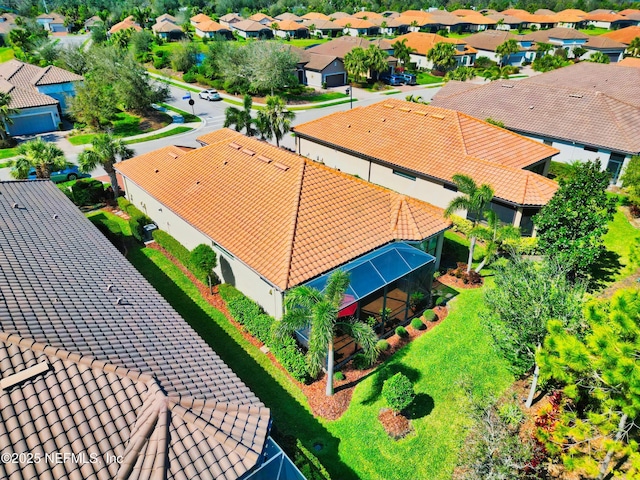 aerial view with a residential view