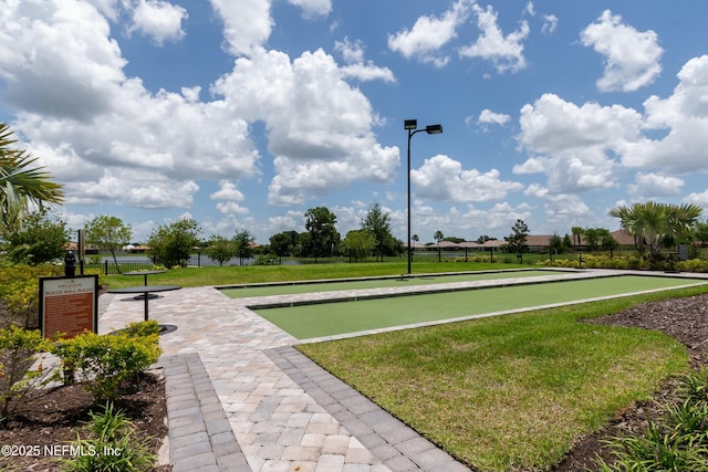 view of community featuring a yard