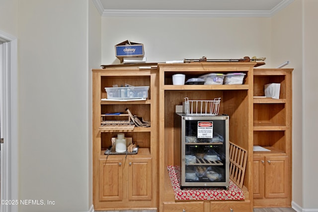 interior space with ornamental molding