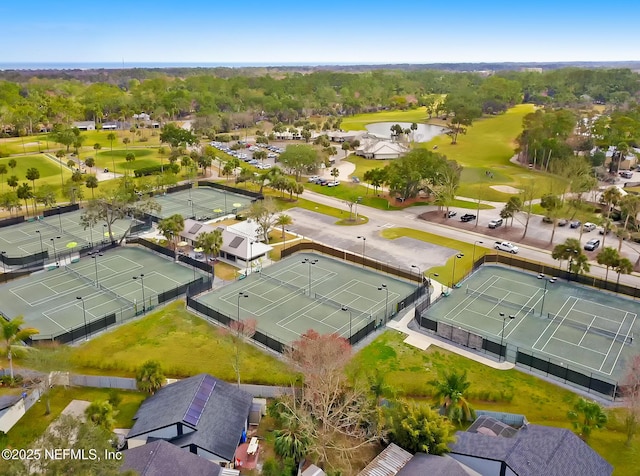 birds eye view of property featuring view of golf course