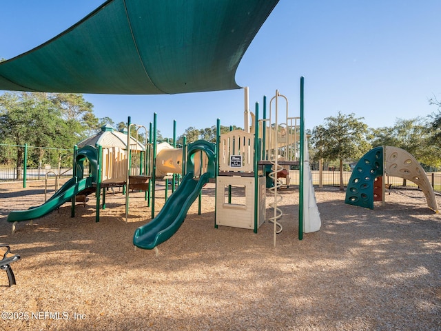 communal playground with fence