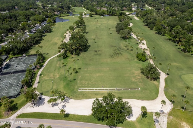 aerial view with view of golf course