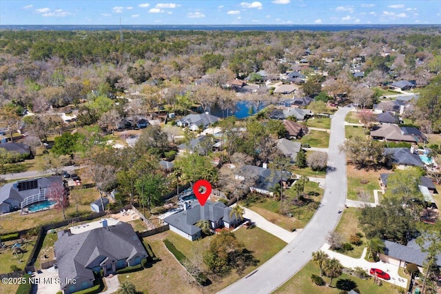 bird's eye view with a residential view