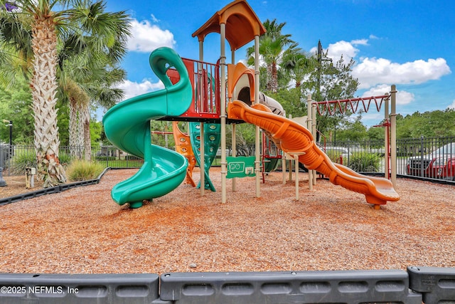 communal playground with fence