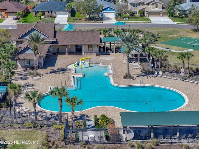 aerial view featuring a residential view