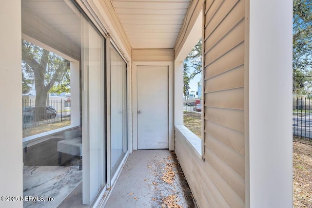 view of unfurnished sunroom