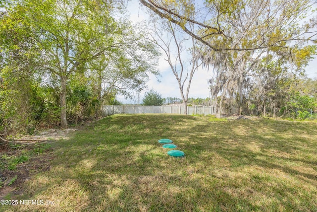 view of yard with fence