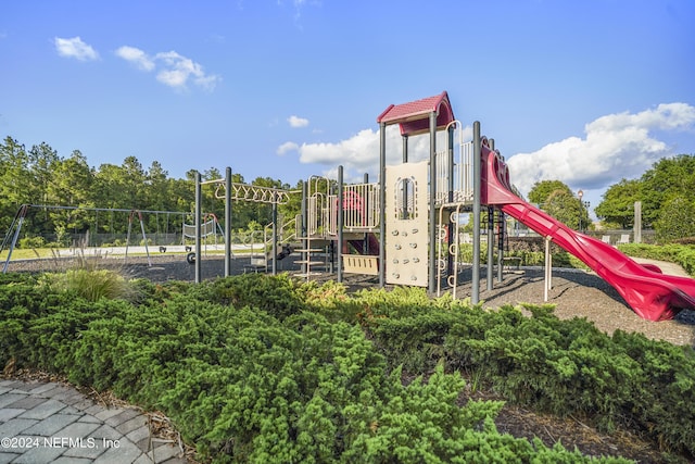 view of community jungle gym