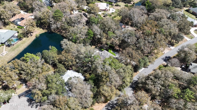 bird's eye view with a residential view and a water view