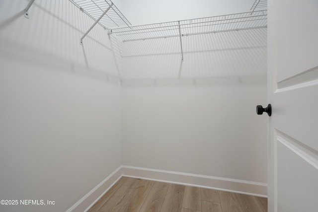 spacious closet with wood finished floors