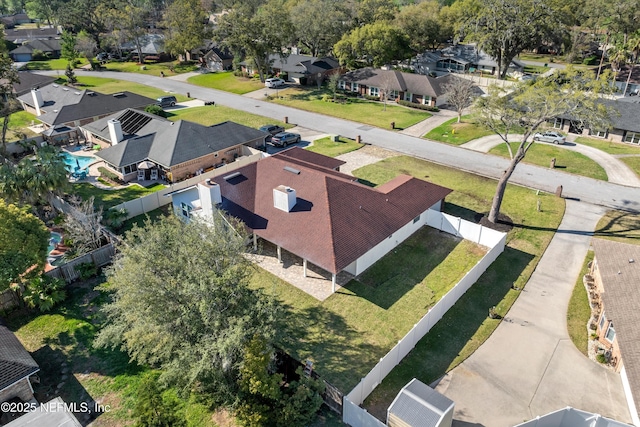 birds eye view of property featuring a residential view