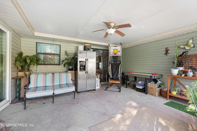 view of patio / terrace featuring a ceiling fan