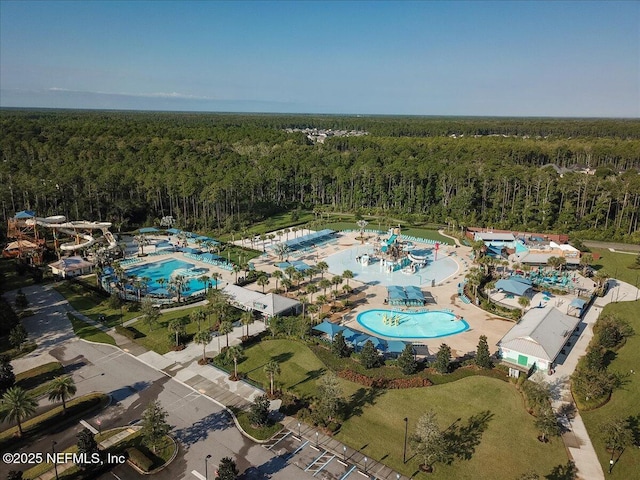 bird's eye view with a forest view