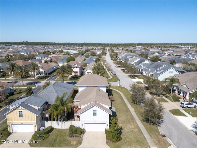 birds eye view of property with a residential view