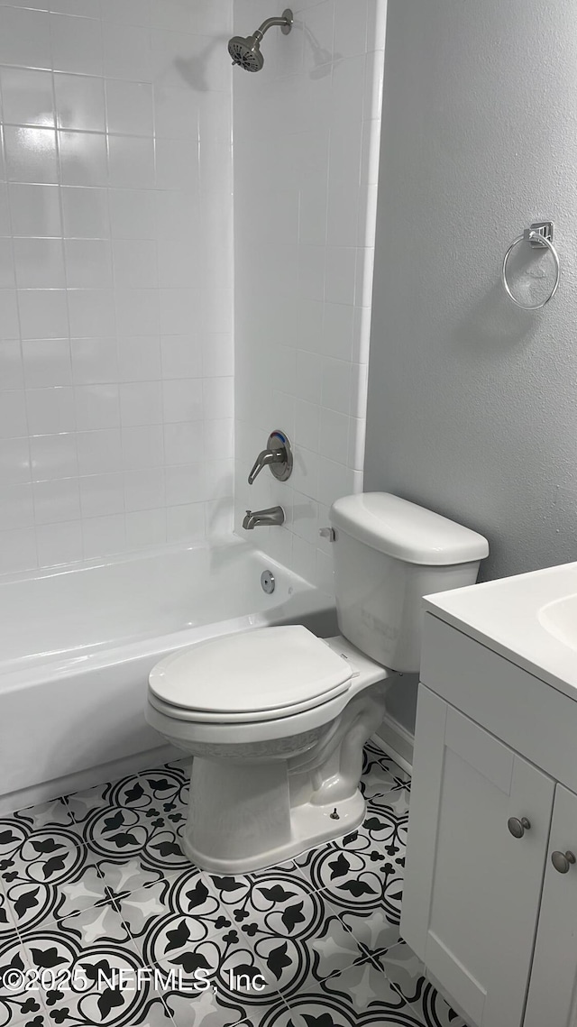 6655 Bell Tower Ct Unit 7, Jacksonville, FL 32217 - full bath with vanity, toilet, tile patterned flooring, and bathing tub / shower combination
