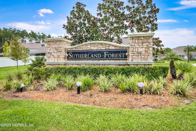 view of community sign