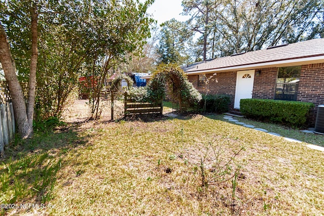 view of yard with fence