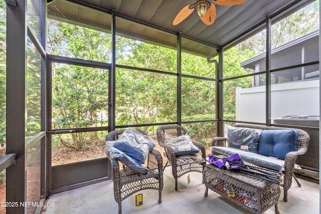 7540 Scarlet Ibis Ln, Jacksonville, FL 32256 - sunroom with ceiling fan