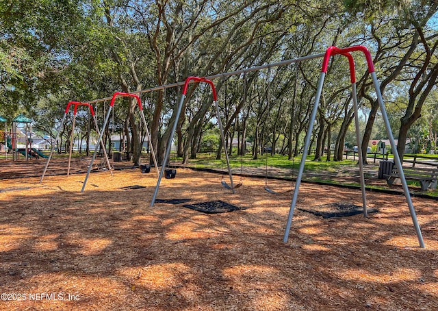 view of community jungle gym