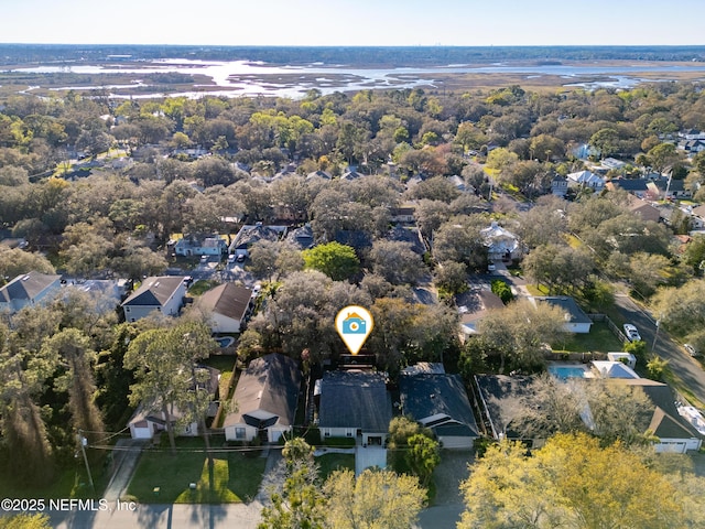 drone / aerial view featuring a residential view