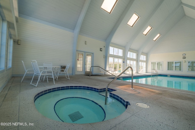 pool featuring french doors