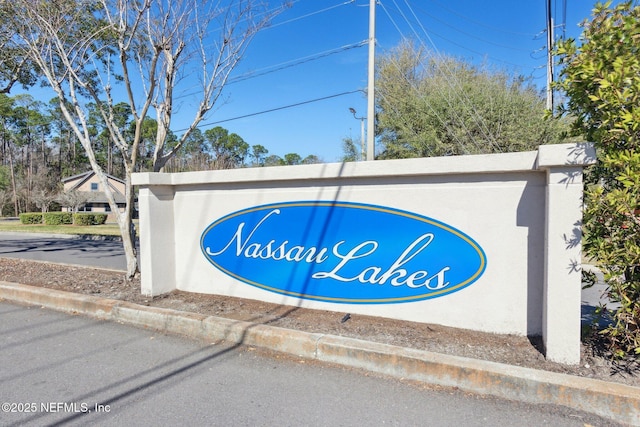 view of community sign