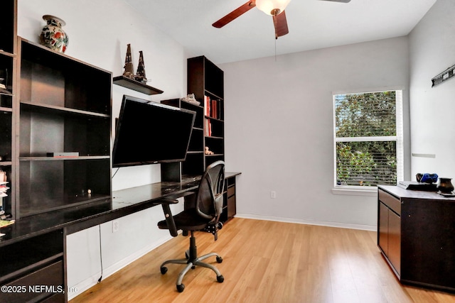 1601 Majestic View Ln, Fleming Island, FL 32003 - office space featuring ceiling fan, light wood finished floors, and plenty of natural light