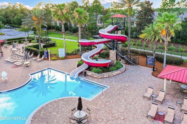 1601 Majestic View Ln, Fleming Island, FL 32003 - community pool featuring a water slide and stairs