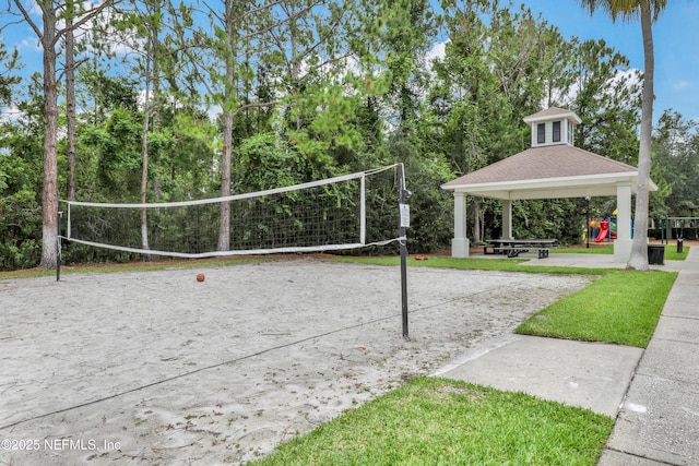 1601 Majestic View Ln, Fleming Island, FL 32003 - view of home's community with volleyball court, a gazebo, and view of wooded area
