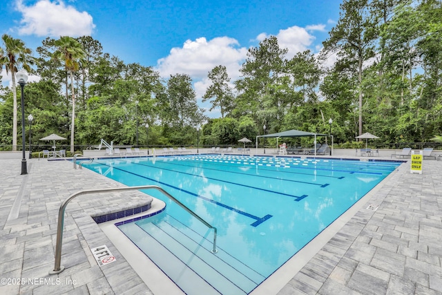 1601 Majestic View Ln, Fleming Island, FL 32003 - community pool with view of wooded area and a patio area