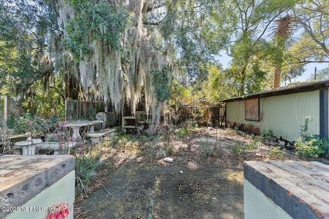 view of yard featuring fence