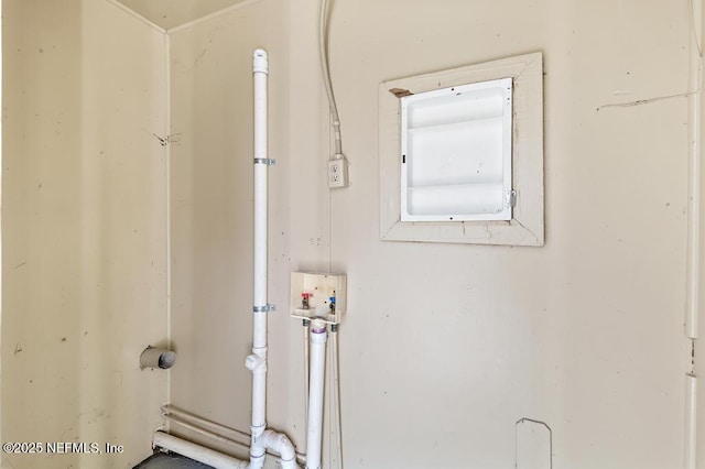 clothes washing area with washer hookup, laundry area, and electric panel