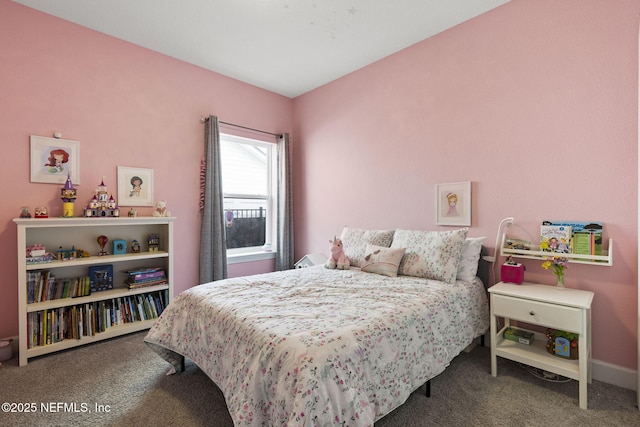 bedroom featuring carpet