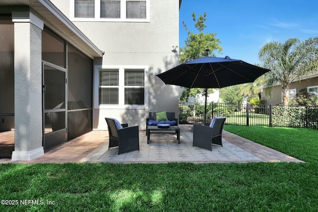 163 Medio Dr, Saint Augustine, FL 32095 - view of patio featuring outdoor lounge area and fence
