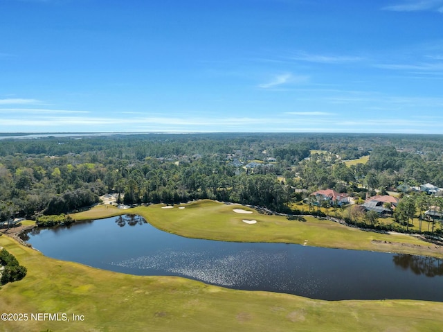 163 Medio Dr, Saint Augustine, FL 32095 - drone / aerial view featuring golf course view, a wooded view, and a water view