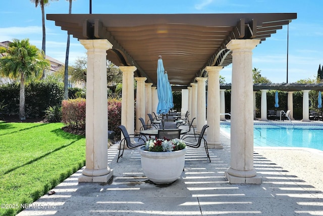 163 Medio Dr, Saint Augustine, FL 32095 - view of patio featuring an outdoor pool and a pergola