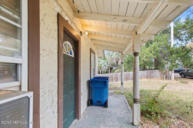 view of patio with fence