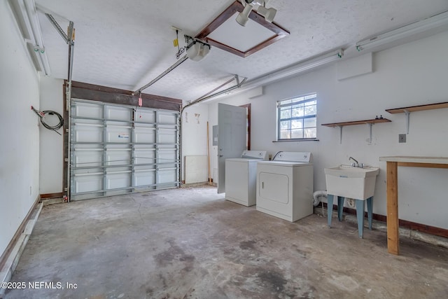 4059 College St, Jacksonville, FL 32205 - garage featuring washer and dryer, baseboards, and a garage door opener