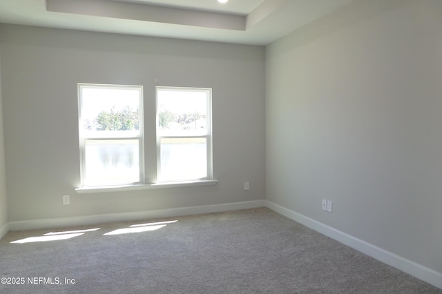 carpeted empty room featuring a wealth of natural light and baseboards